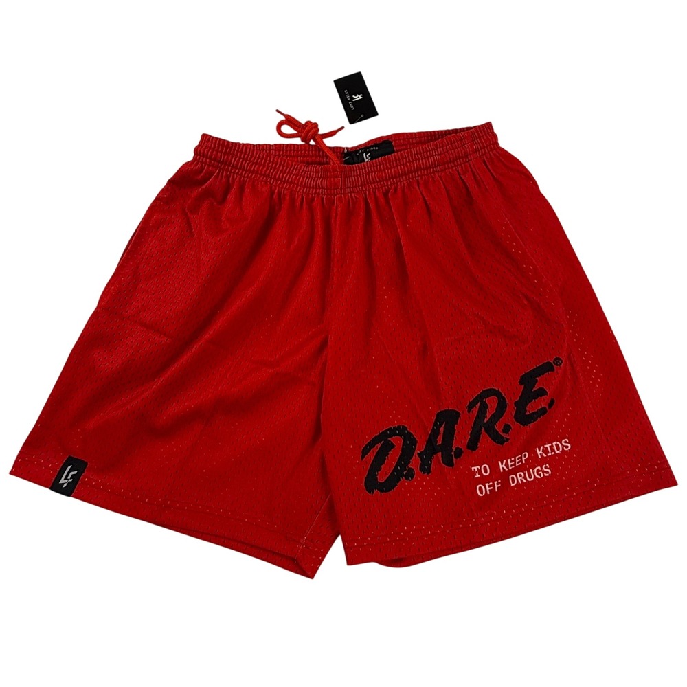 Lost Files DARE Red Mesh Basketball Shorts Mens XL New To Keep Kids Off Drugs